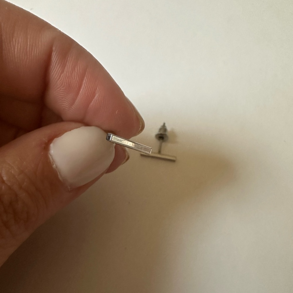 Sterling silver bar earrings